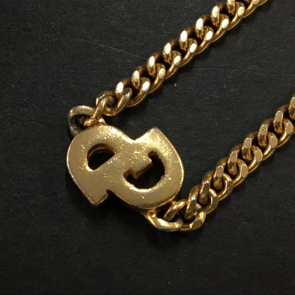 AUTH Christian Dior Logo CD Bracelet Gold - Picture 6 of 7